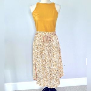 NWT Ann Taylor Loft Yellow Halter Leopard Print Midi Dress